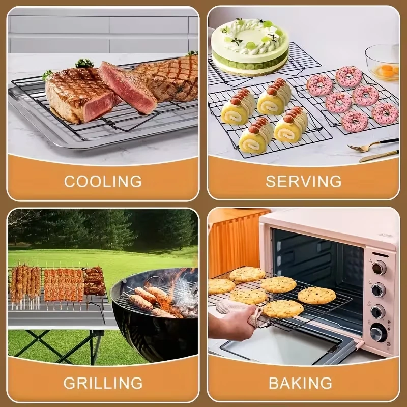 3-Tier Foldable Cooling Rack for Cookies, Cakes and Baked Goods – description image 2