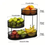 3-Tier Metal Fruit Basket for Countertop Produce and Snack Storage – gallery image 4