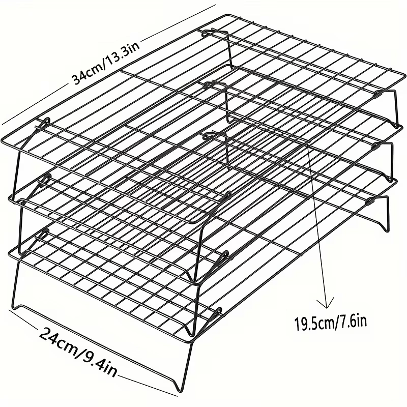 3-Tier Foldable Cooling Rack for Cookies, Cakes and Baked Goods – description image 11