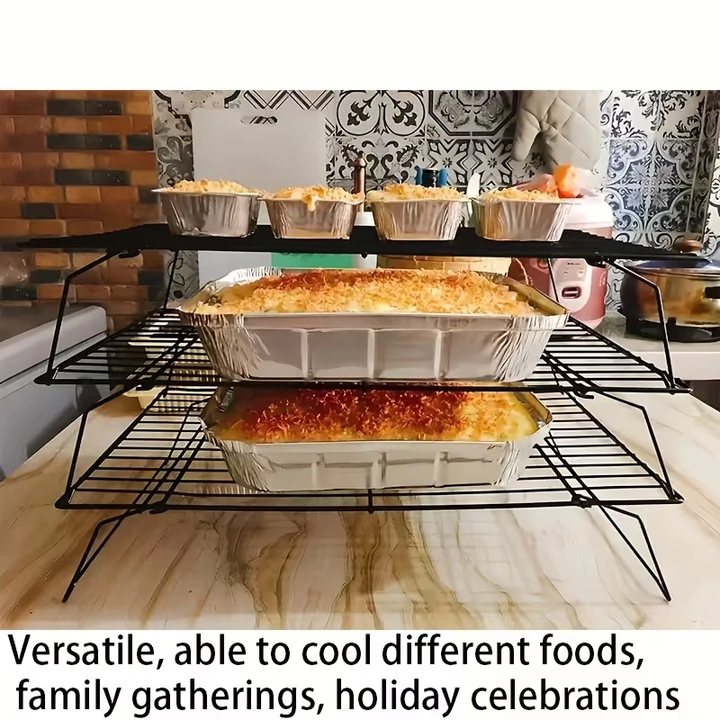3-Tier Foldable Cooling Rack for Cookies, Cakes and Baked Goods – description image 5