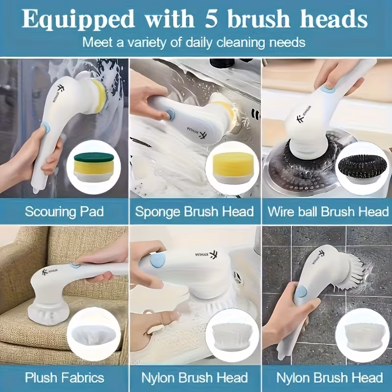 USB Rechargeable Electric Rotating Cleaning Brush for Household Surface Cleaning – description image 2
