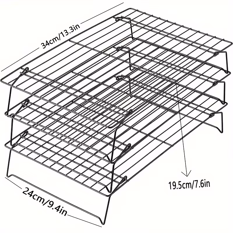 3-Tier Foldable Cooling Rack for Cooling and Drying Baked Goods – description image 2