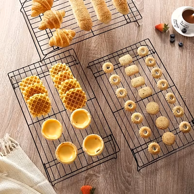 3-Tier Foldable Cooling Rack for Cooling and Drying Baked Goods – description image 5