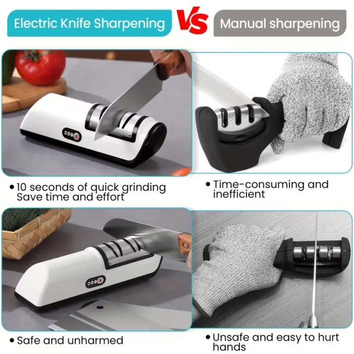 Electric Knife Sharpener for Basic Home Kitchen Blade Maintenance – description image 2
