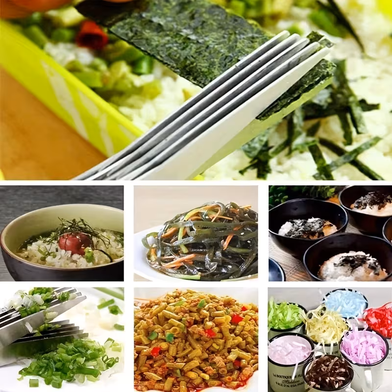 Stainless Steel Multi-Blade Kitchen Scissors for Herb and Vegetable Cutting – description image 4