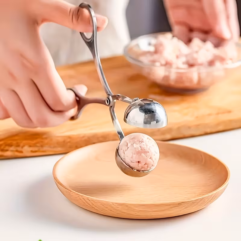Stainless Steel Meatball Spoon for Forming Meat, Fish, and Rice Balls – description image 7