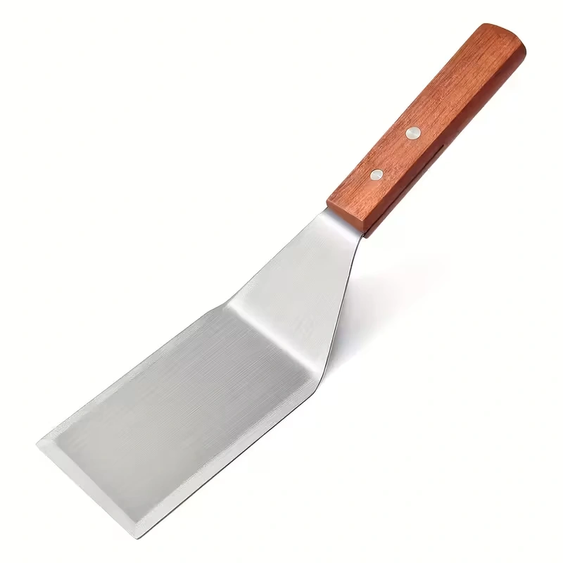 1 Stainless Steel Griddle Spatula with Beveled Edge and Hardwood Handle – main image