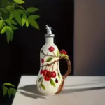 Hand-Painted Ceramic Jar with Handle for Holding and Pouring Liquids – main image