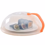 Clear Splash Food Cover for Microwave Heating with Steam Vent and Grip Handle – main image