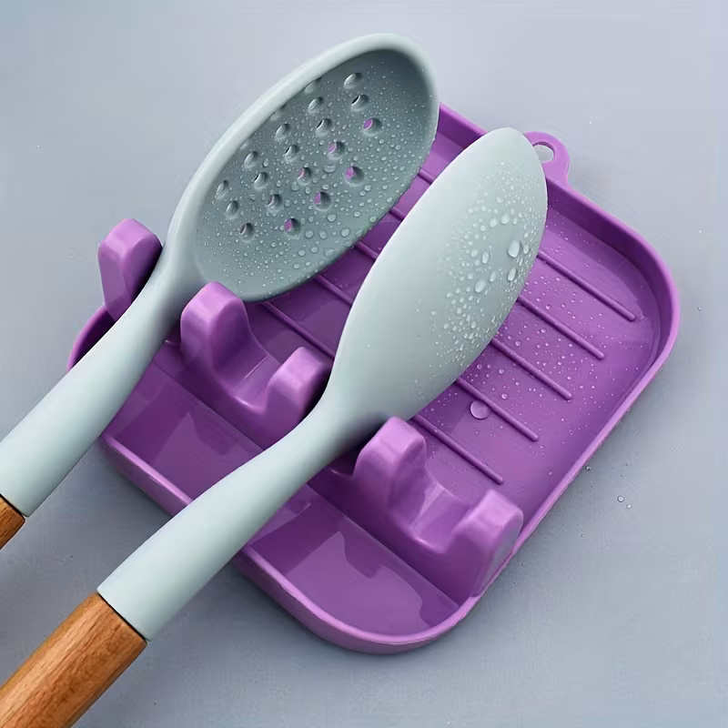 Silicone Spoon Rest with Drip Pad for Holding Cooking Utensils – description image 3