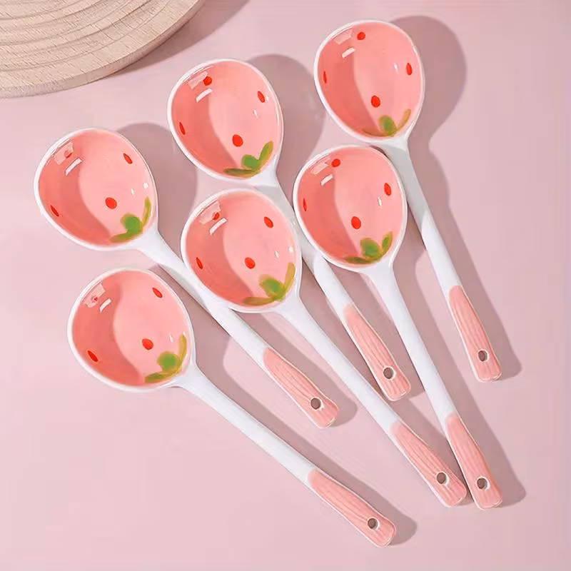 Ceramic Soup Spoon for Desserts and Soups with Long Handle Design – description image 4