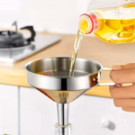 Stainless Steel Funnel with Integrated Filter for Controlled Pouring – gallery image 6