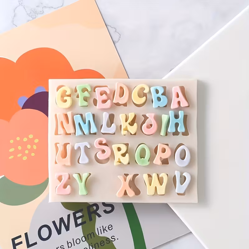 Alphabet and Number Silicone Biscuit Mold for Shaping Small Baked Items – description image 2