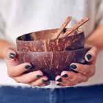 Coconut Shell Bowl Set with Spoon for Serving Yogurt, Salad, and Desserts – gallery image 6
