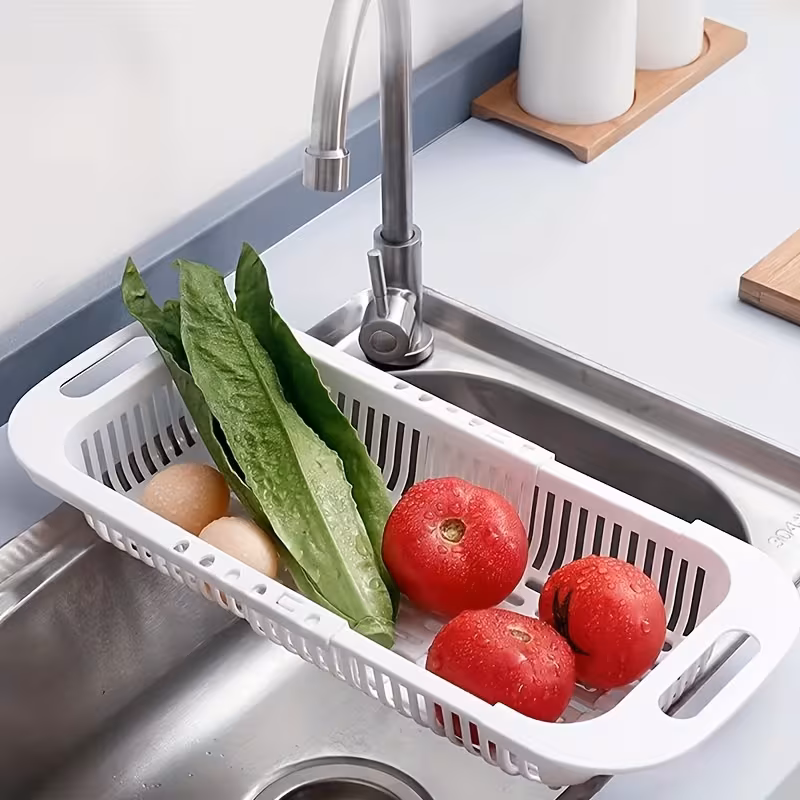 Extendable Colander for Straining and Rinsing Ingredients with Adjustable Design – description image 3
