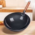 Round-Bottom Wok for High-Heat Cooking with Wooden Handle – main image