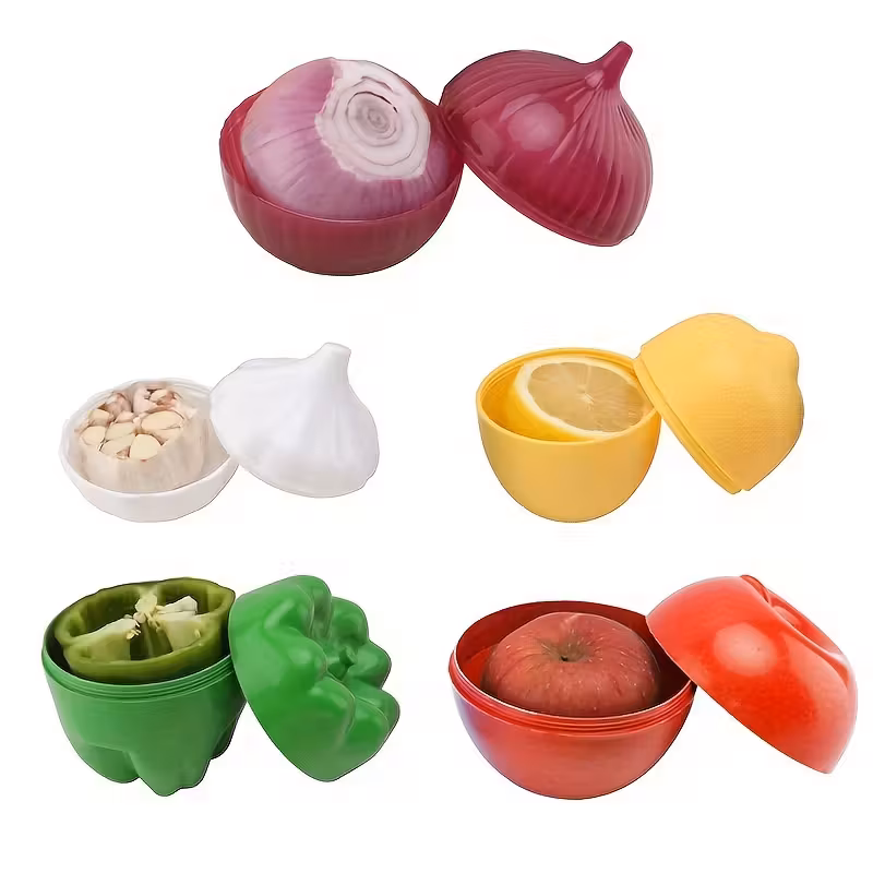 Reusable Plastic Produce Storage Container for Organizing Cut Fruits and Vegetables – description image 1