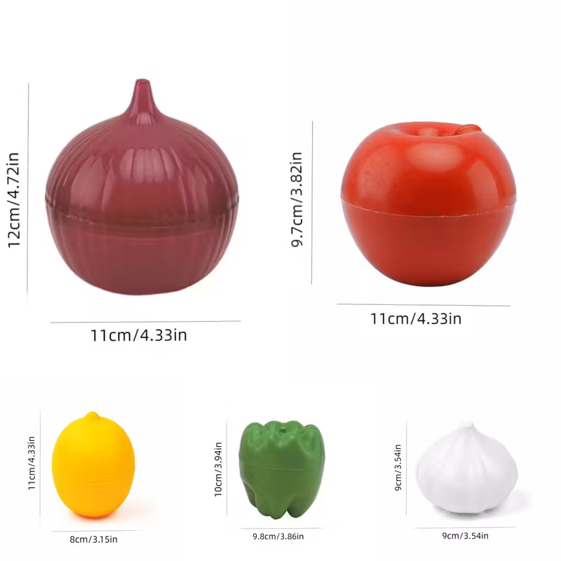 Reusable Plastic Produce Storage Container for Organizing Cut Fruits and Vegetables – description image 3