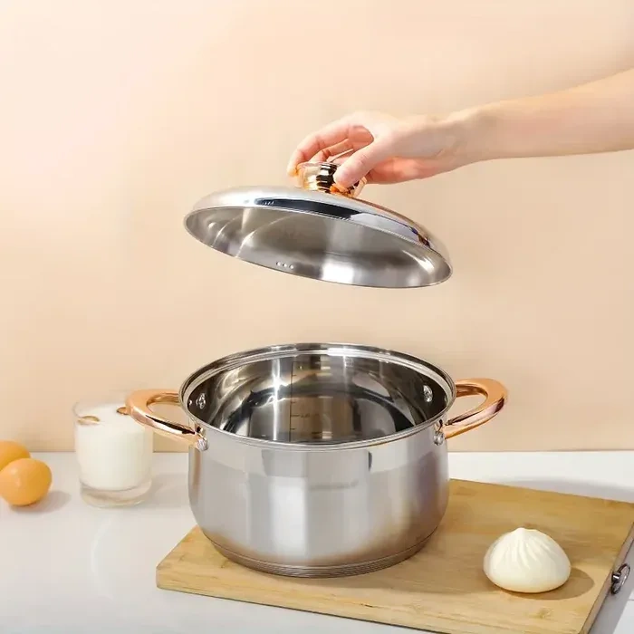 Stainless Steel Soup Pot for Cooking Soups, Sauces, and Stews with Lid – description image 1
