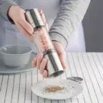 Stainless Steel Pepper and Sea Salt Grinder with Dual-Function Design – gallery image 2