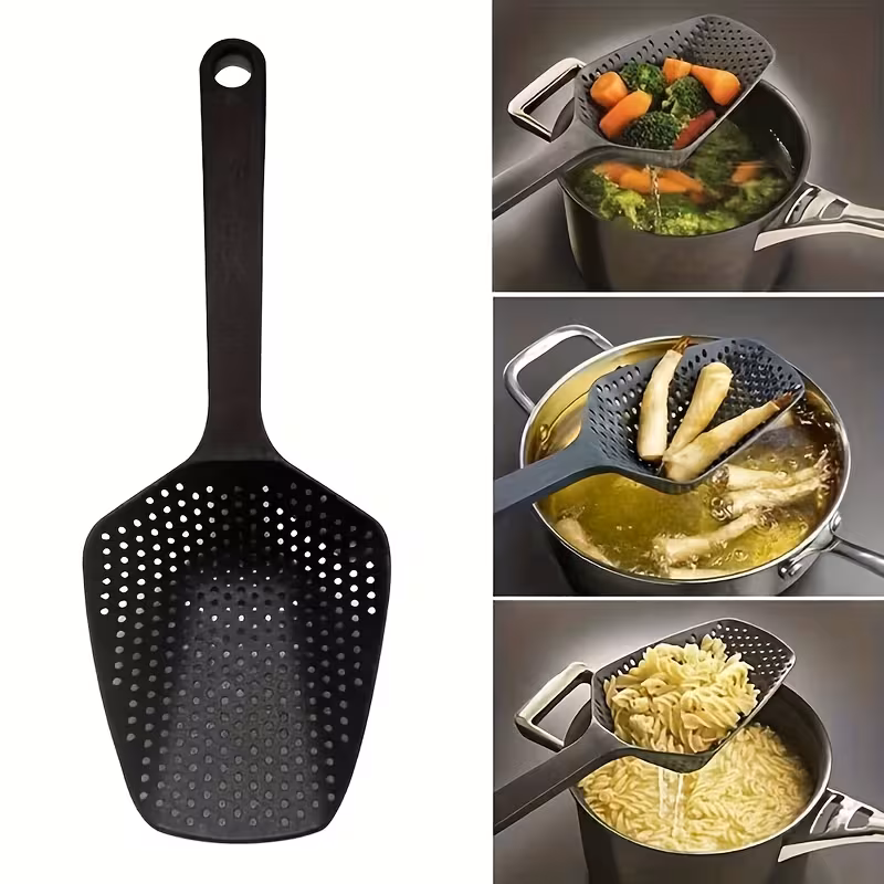 Kitchen Spoon with Integrated Filtering Feature for Cooking and Draining – description image 4