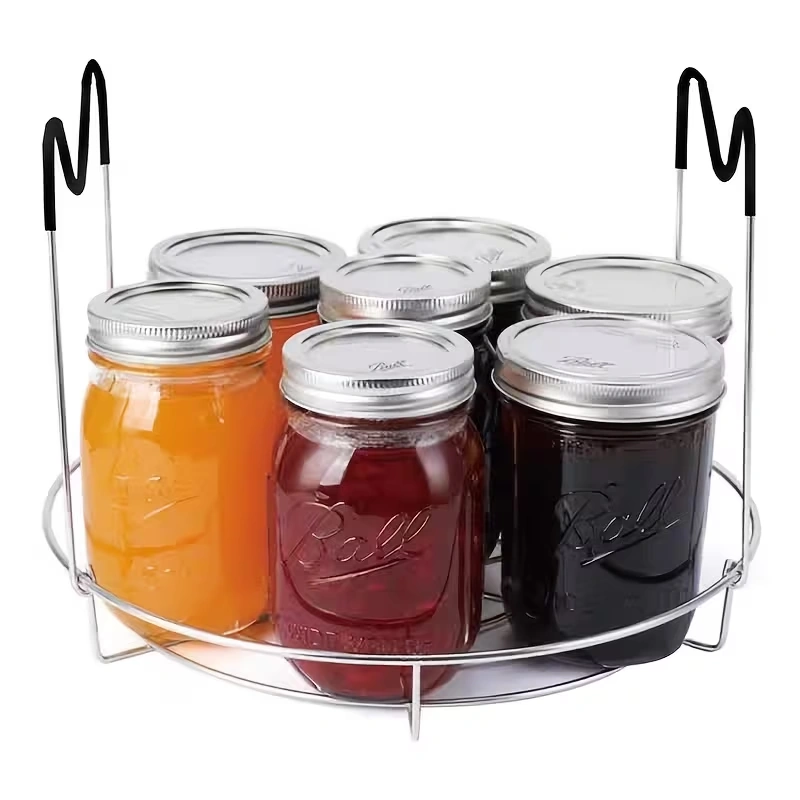 Stainless Steel Canning Rack with Handle for Lifting and Steaming Jars – description image 6