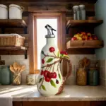 Hand-Painted Ceramic Jar with Handle for Holding and Pouring Liquids – gallery image 9