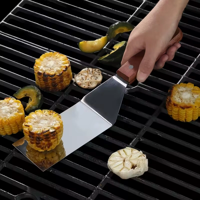 Stainless Steel Griddle Spatula with Beveled Edge and Hardwood Handle – description image 6