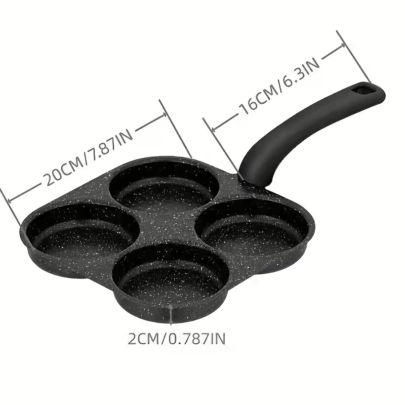 Nonstick Four-Cup Egg Frying Pan for Breakfast Cooking – description image 2