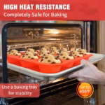 Silicone Muffin Tray with 12 Cavities for Baking Muffins and Cupcakes – gallery image 6