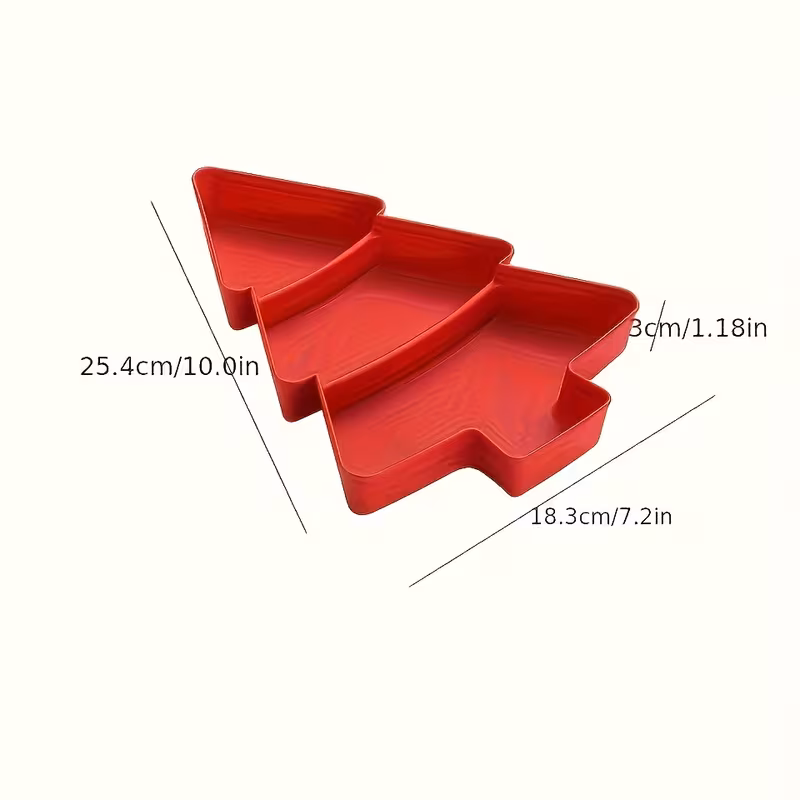 Christmas Tree Shaped Divider Serving Plate for Snacks and Appetizers – description image 4