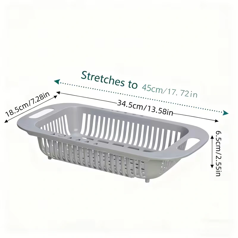 Extendable Colander for Straining and Rinsing Ingredients with Adjustable Design – description image 1