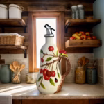 Hand-Painted Ceramic Jar with Handle for Holding and Pouring Liquids – gallery image 3