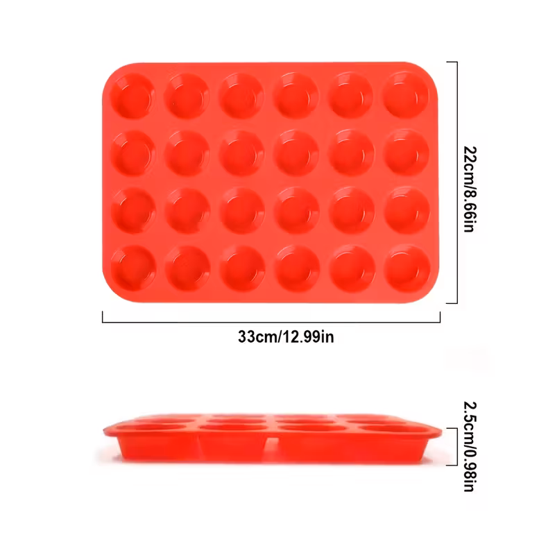 24-Cup Silicone Cake Mold for Baking Small Cakes and Desserts – description image 3