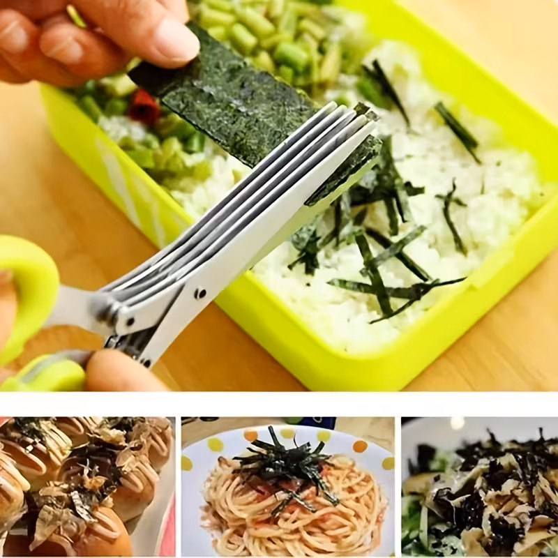 Stainless Steel Multi-Blade Kitchen Scissors for Herb and Vegetable Cutting – description image 5
