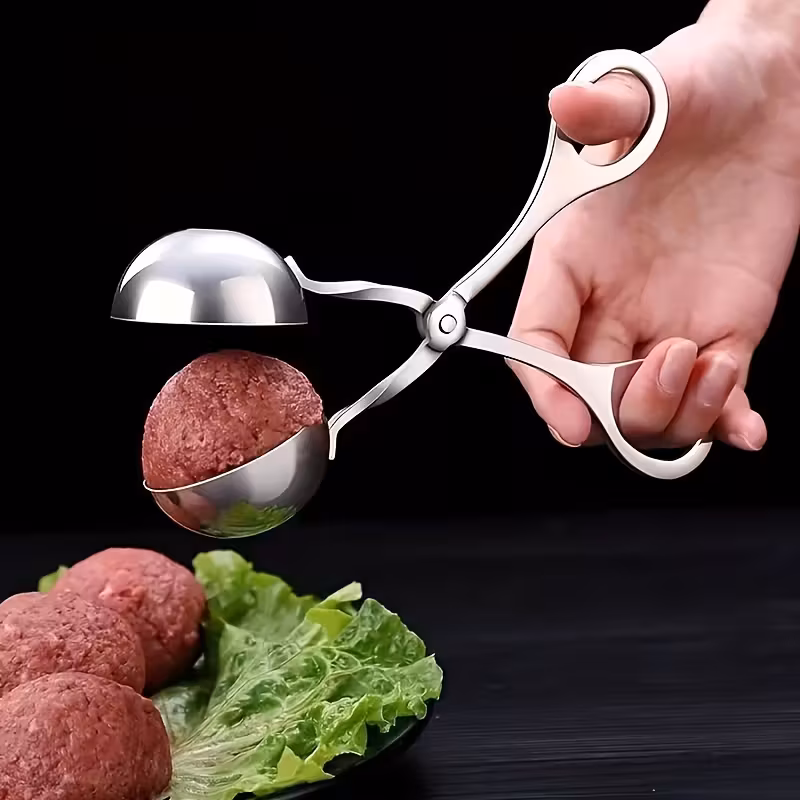 Stainless Steel Meatball Spoon for Forming Meat, Fish, and Rice Balls – description image 1