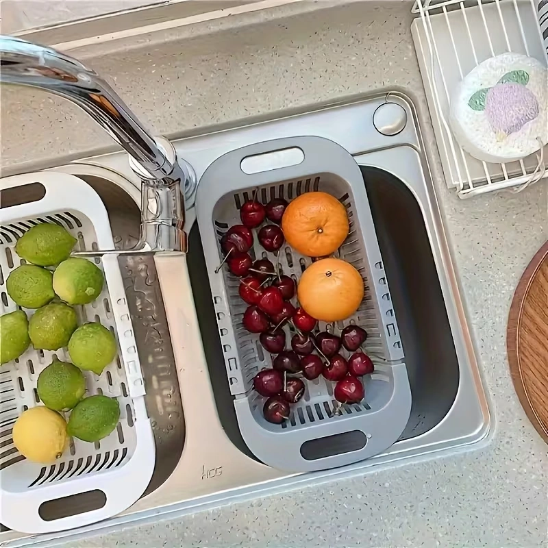 Extendable Colander for Straining and Rinsing Ingredients with Adjustable Design – description image 7