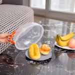 Clear Splash Food Cover for Microwave Heating with Steam Vent and Grip Handle – gallery image 5