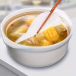 100-Pack White PP Oil-Absorbing Sheets for Removing Excess Oil from Foods and Soups – gallery image 3