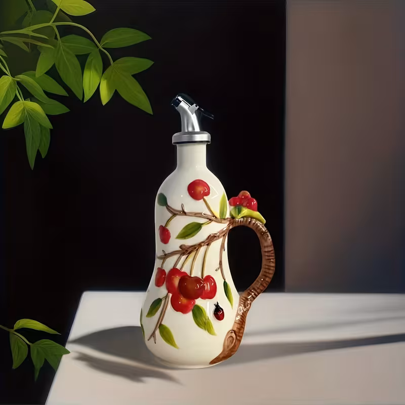 6ac914cb-8eb6-4c3d-a5a9-278210914046 Hand-Painted Ceramic Jar with Handle for Holding and Pouring Liquids – gallery image 4