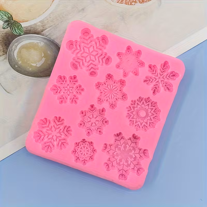 Snowflake Silicone Baking Mold for Shaping Chocolate and Decorative Treats – description image 2