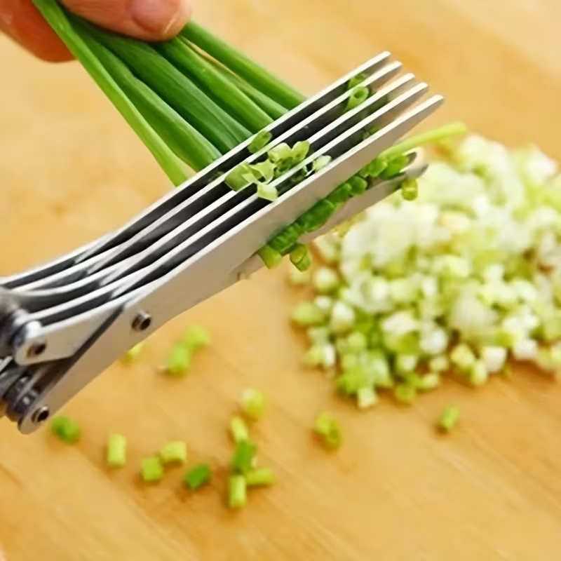 Stainless Steel Multi-Blade Kitchen Scissors for Herb and Vegetable Cutting – description image 1