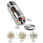 Stainless Steel Pepper and Sea Salt Grinder with Dual-Function Design – gallery image 7
