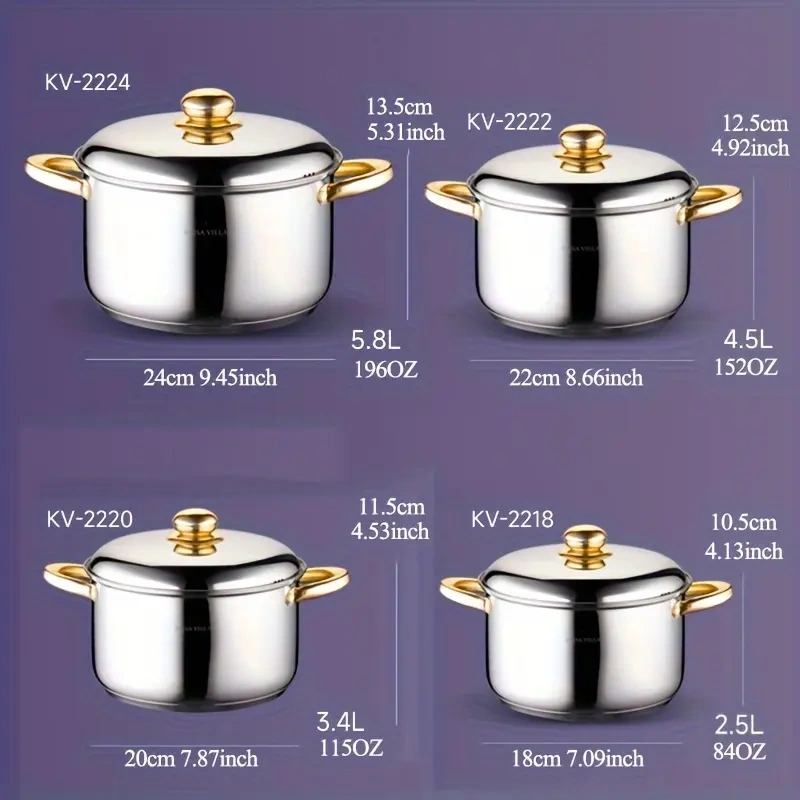Stainless Steel Soup Pot for Cooking Soups, Sauces, and Stews with Lid – description image 2