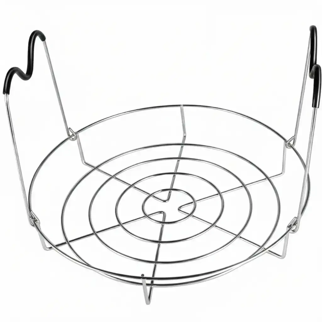 Stainless Steel Canning Rack with Handle for Lifting and Steaming Jars – description image 2