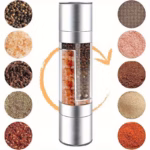 Stainless Steel Pepper and Sea Salt Grinder with Dual-Function Design – gallery image 6