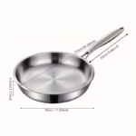 Stainless Steel Flat-Bottom Frying Pan for Everyday Cooking with Layered Base – gallery image 4