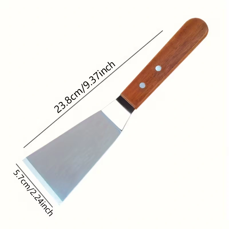 Stainless Steel Griddle Spatula with Beveled Edge and Hardwood Handle – description image 8