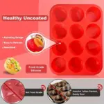 Silicone Muffin Tray with 12 Cavities for Baking Muffins and Cupcakes – gallery image 9