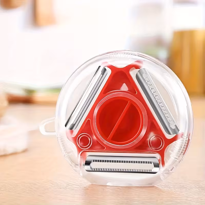 3-in-1 Vegetable Peeler for Peeling, Slicing, and Shredding with Multi-Blade Design – description image 2